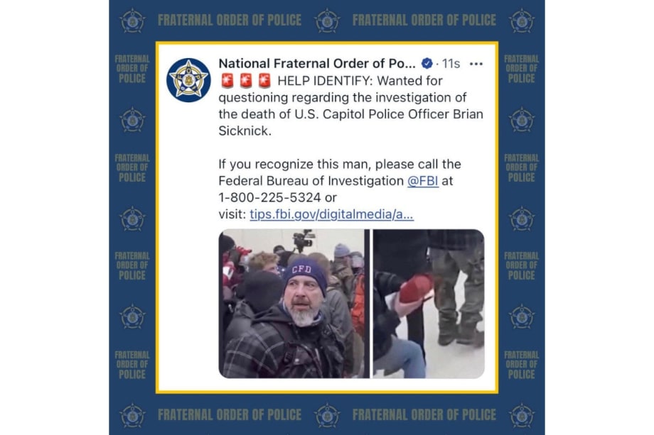 FBI Asks for Help Identifying Suspect in Officer's Murder During Capitol Riot