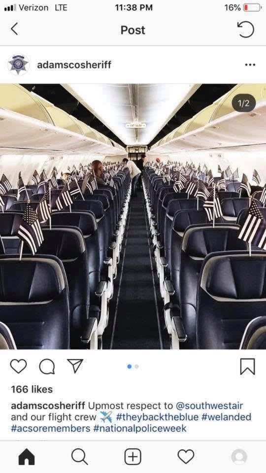 Airline Honors Fallen Colorado Officer on Flight to Police Week