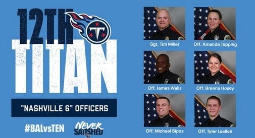 Nashville's Titans to Honor Police Heroes from Christmas Bombing Before Sunday's Playoff Game