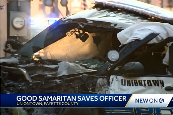 Pennsylvania Man Pulls Police Officer from Wrecked Patrol Car
