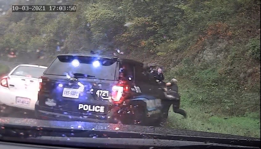 VA Officer Saves Partner from Careening Car