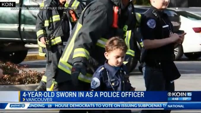 4-Year-Old Sworn In as Honorary Washington Officer