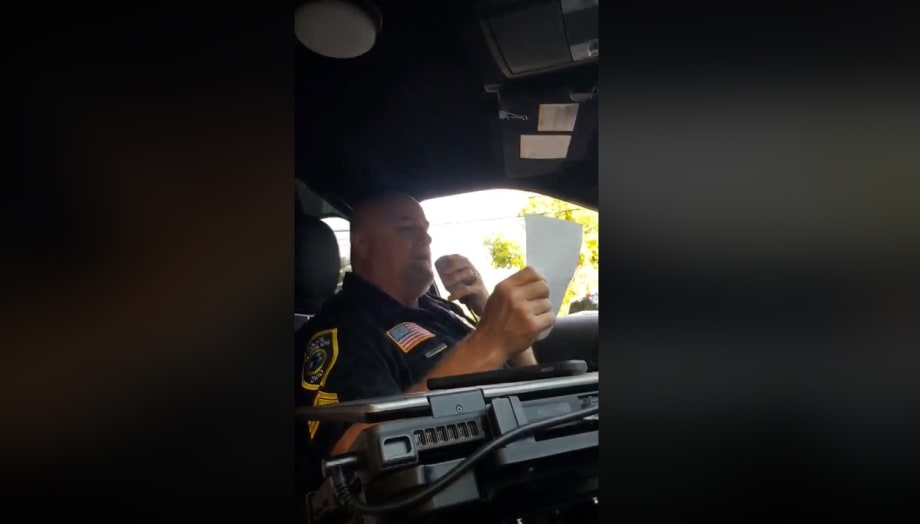 Retiring Officer Gives Final Radio Call, "Handing the Torch" to his Son