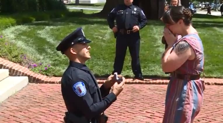 Virginia Officer Proposes to Girlfriend at His Academy Graduation