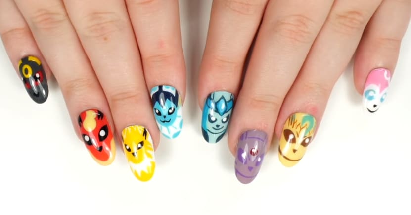 Pokemon Eevee Evolution Nail Art Tutorial