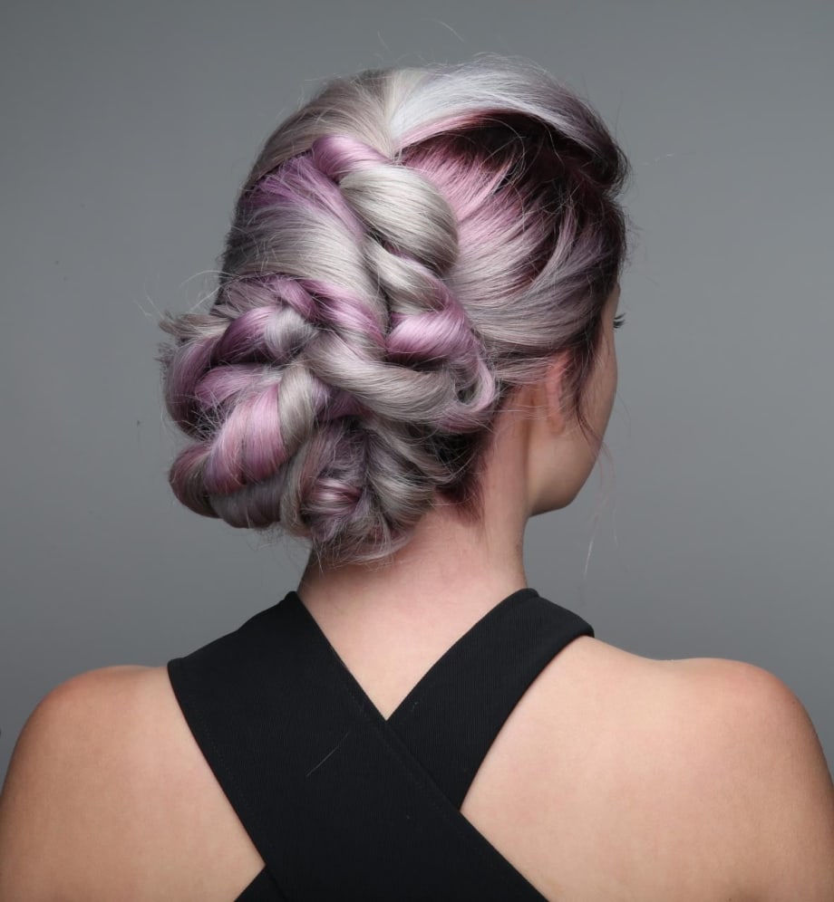 HOW-TO: Smokey Lavender Hair Color with Face-Framing Silver Accent & Root Shadow