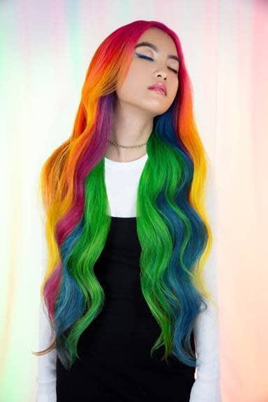 Recreate this Tutti Fruity Look with Pravana Vivids