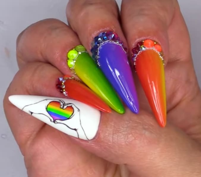 LGBT Pride Rainbow Ombre Nail Art Tutorial