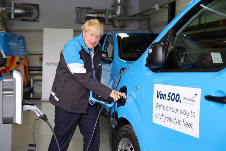 Prime Minister Boris Johnson Takes Delivery of the 500th British Gas Fleet Electric Van