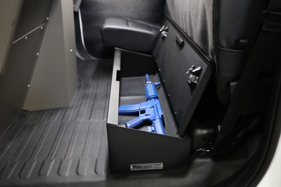 Under Seat Storage Maximizes Law Enforcement Vehicle Cargo Space
