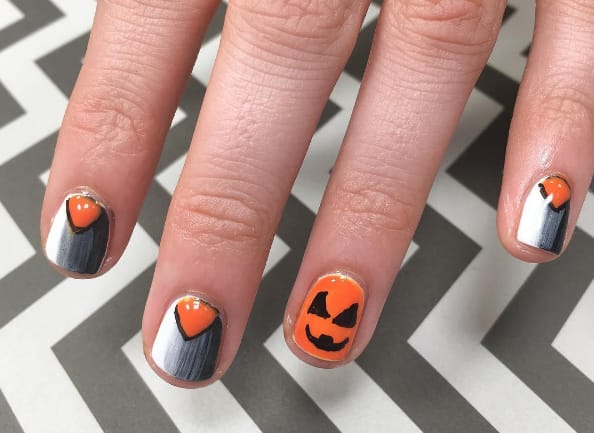 Jack O' Lantern Nail Art Tutorial