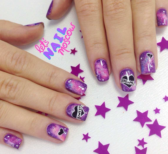 Purple Heart Nail Art to Honor Our Troops