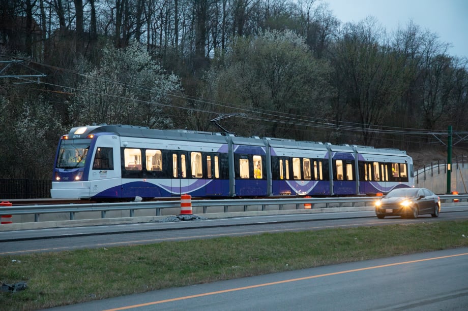 Purple Line train in testing