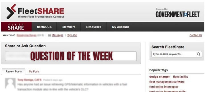 New Feature on FleetSHARE: Question of the Week