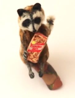 3-D Fantasy Nail Art: Raccoon