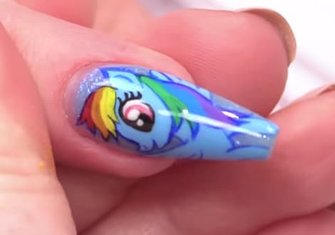 My Little Pony Nail Design: Rainbow Dash