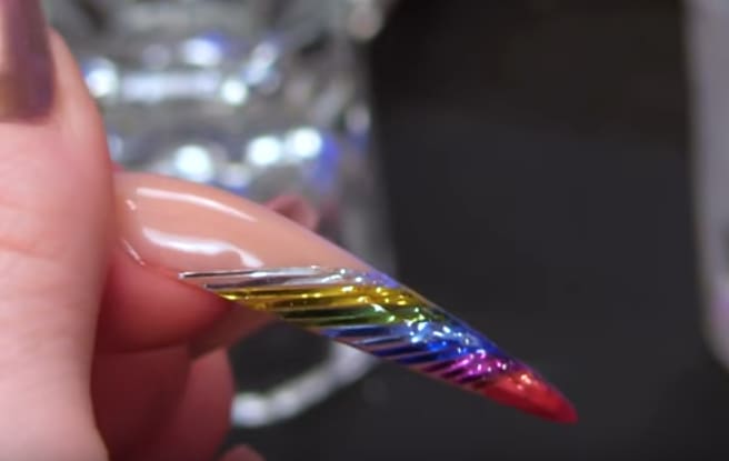 Rainbow Mermaid Tail Plait Design with Striping Tape