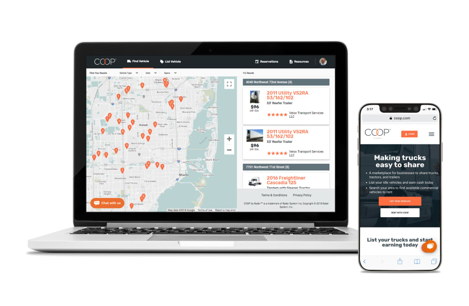 Ryder System Expands COOP Peer-to-Peer Digital Rental Platform to South Florida