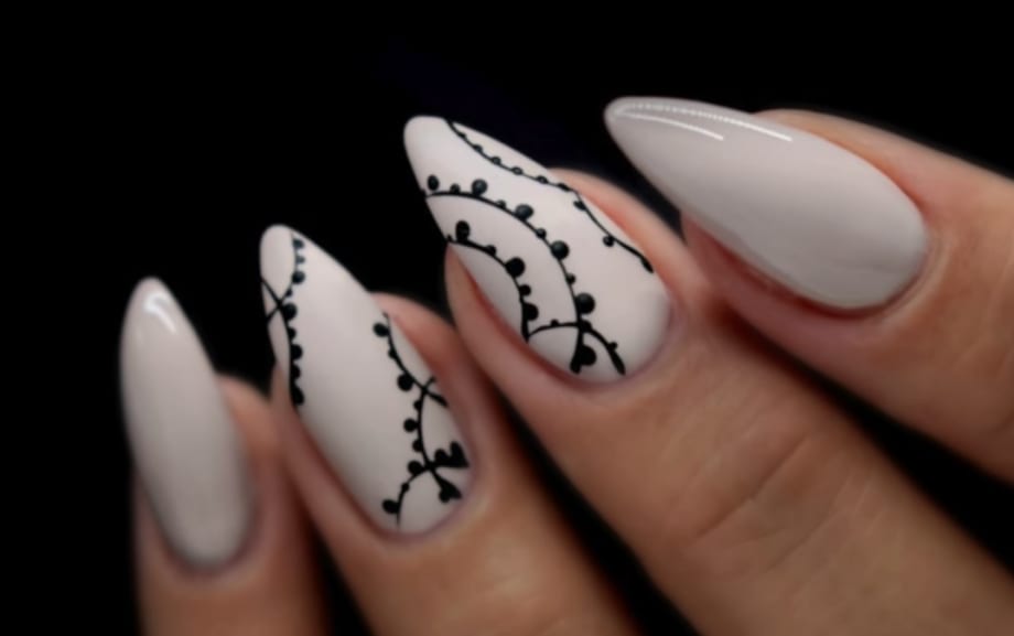 Neutral and Hand-painted Nail Art