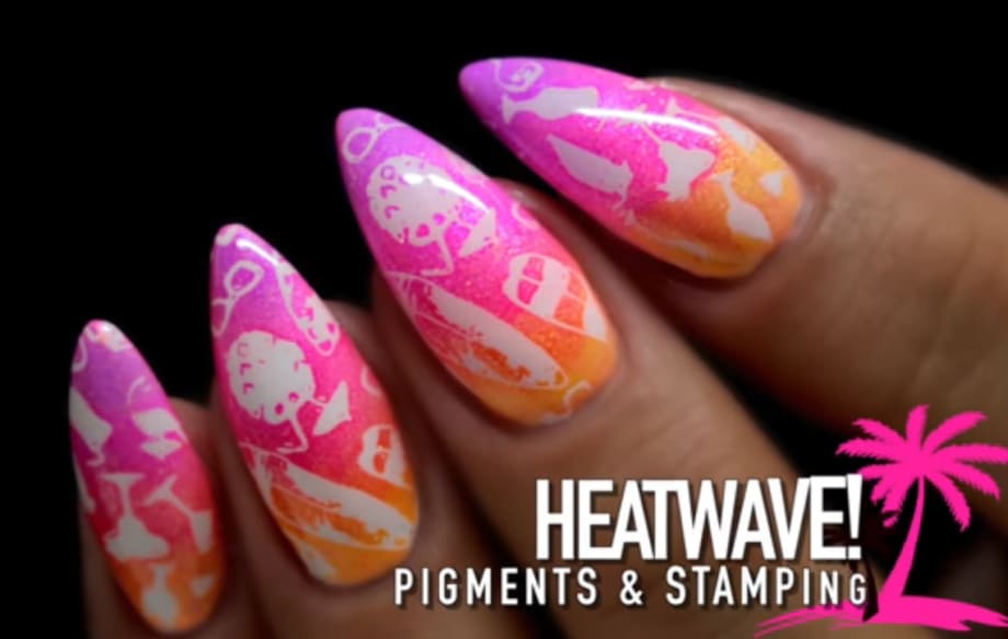 Neon Summer Stamping Nail Art