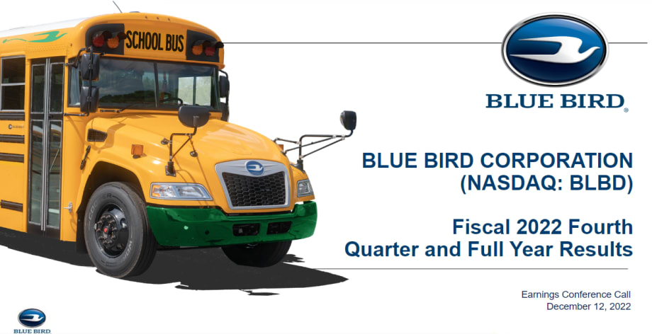 Investor Call: Blue Bird Closes 2022 with Backlog Battle, While Brighter Days Await