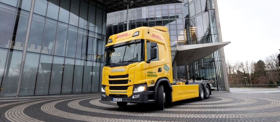 Scania and DHL Fuel-Extended Electric Truck.