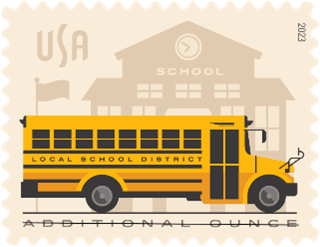 School Bus Featured on New 2023 Postage Stamp