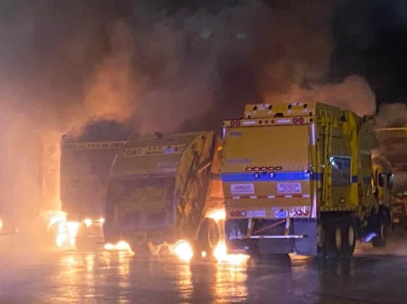 Fire Causes $3M Damage to Garbage Trucks