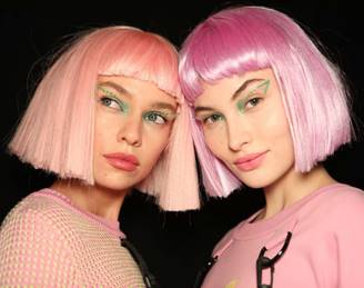 GHD Styles Neon Wigs for Jeremy Scott Runway Show