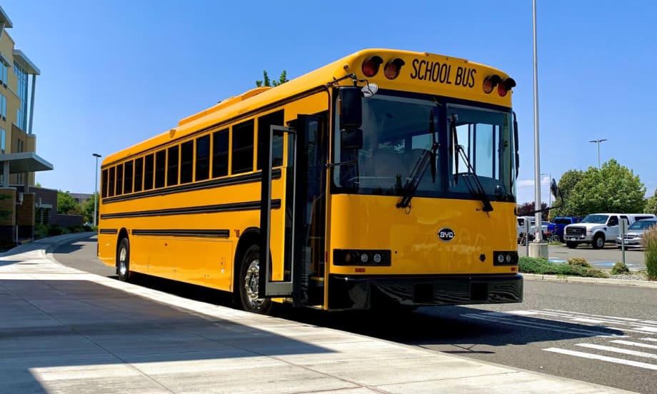 A BYD | RIDE Type D school bus.