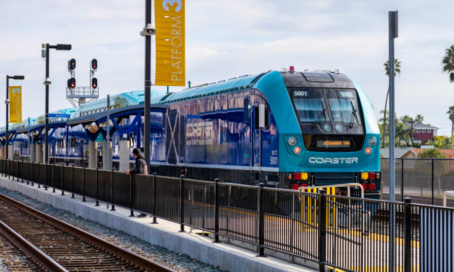 A blue NCTD commuter rail.
