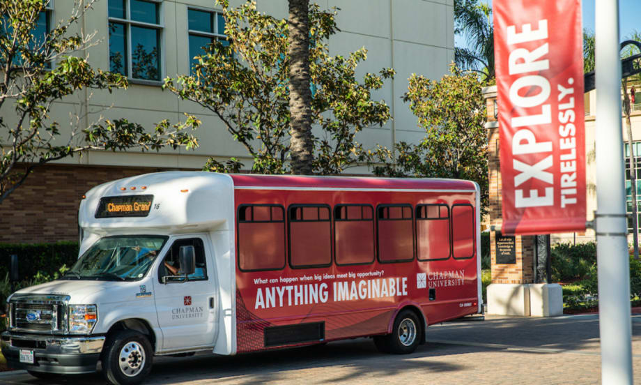 A Chapman University shuttle.