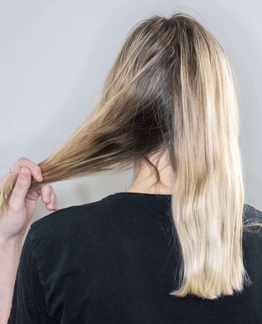 Platinum Blonde Bob with Baby Blue Tips