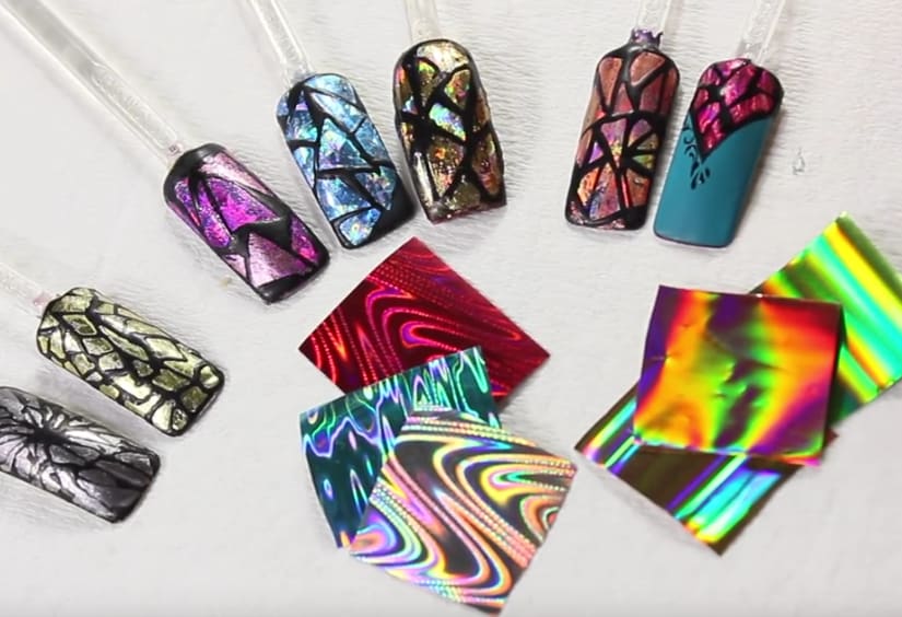Shattered Glass Nail Art Design by Gisela Marti