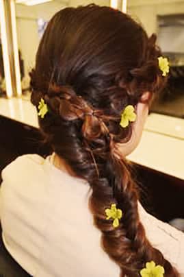 How-To: Side Fishtail Braid with Flowers