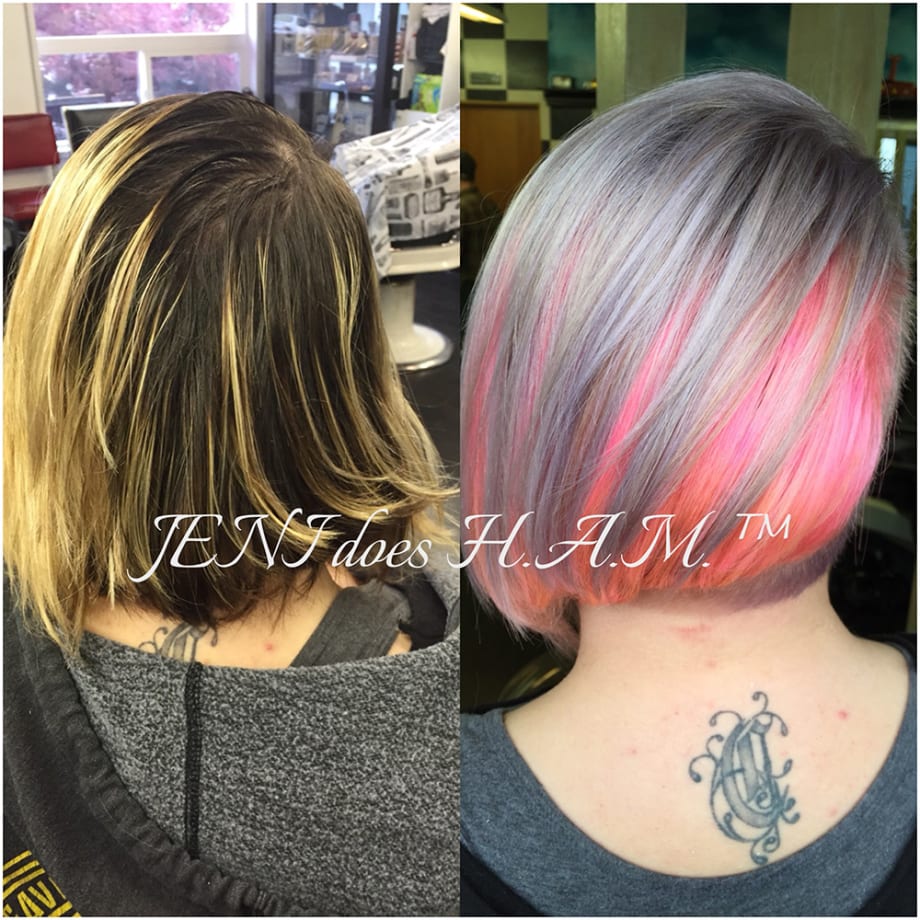 TRANSFORMATION: Silver, Lilac and Cotton Candy Pink Haircolor
