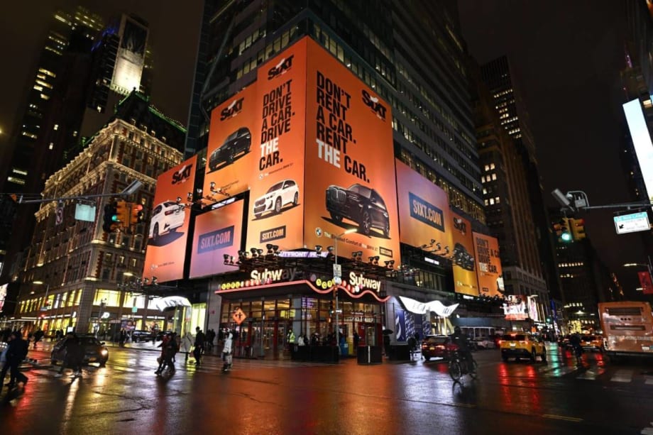 SIXT Lights Up Times Square with New Location, Ad Display