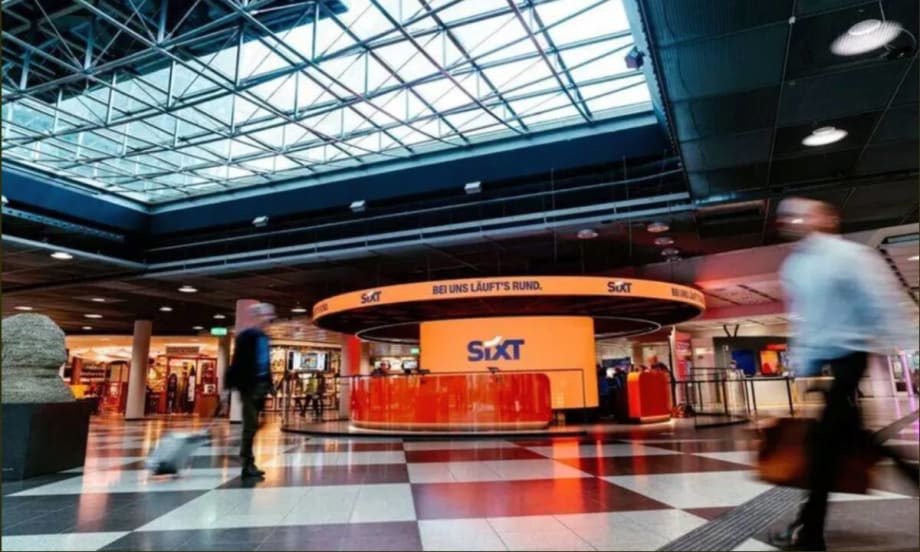 A Sixt service area in an airport terminal.