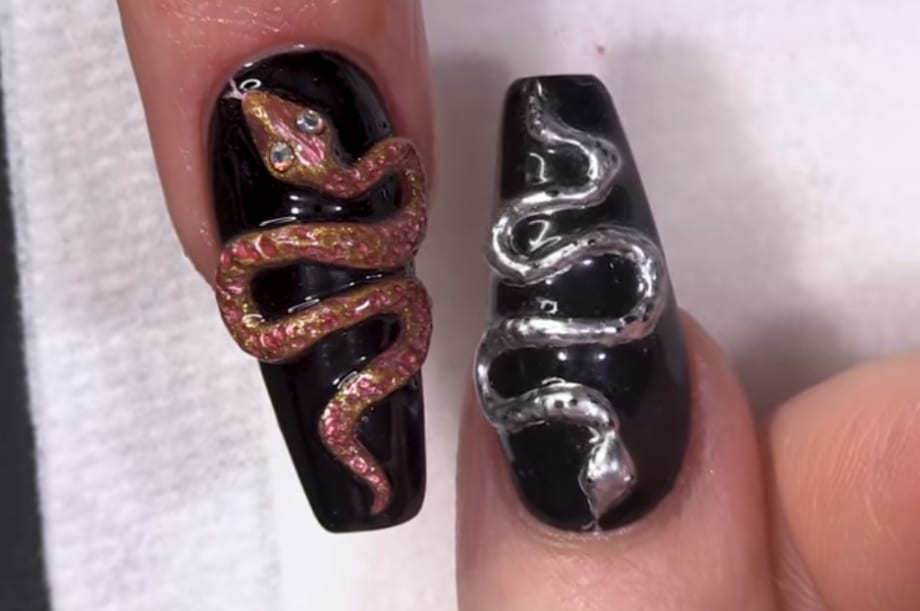 3-D Snake Nail Art Tutorial