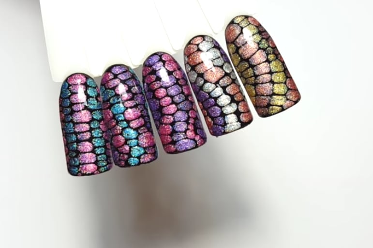 Snakeskin Nail Art Using LeChat Spectra Gel