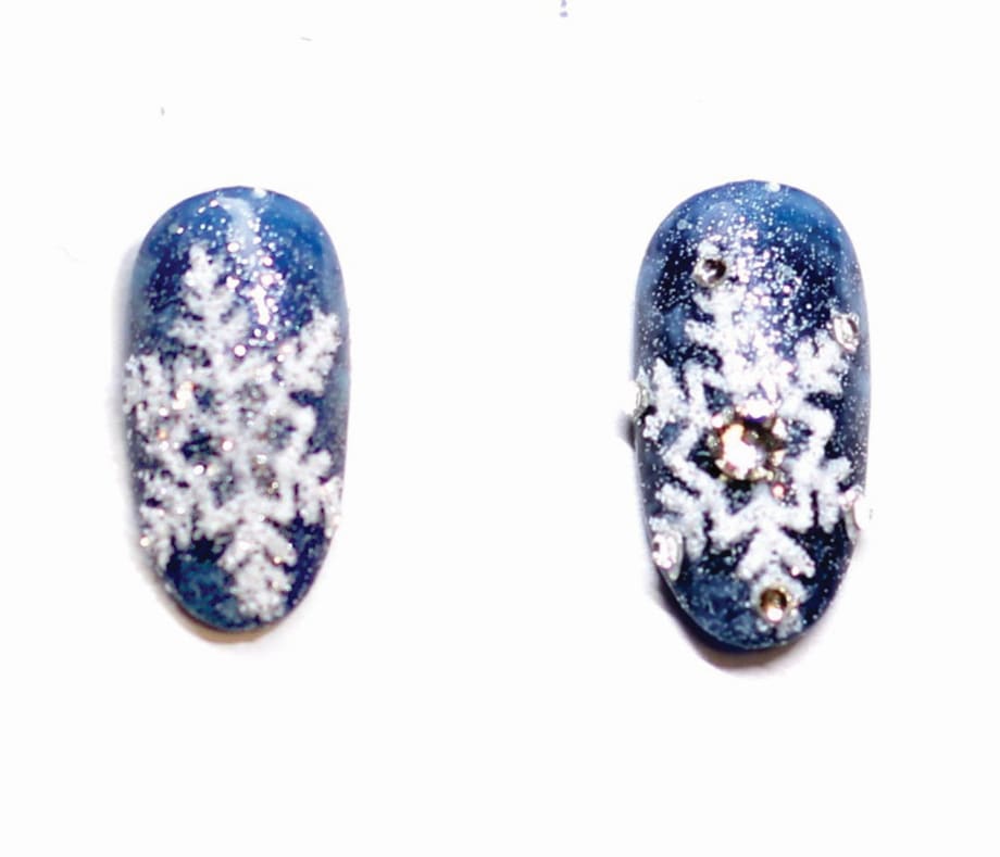 Embossed Snowflake Nail Art