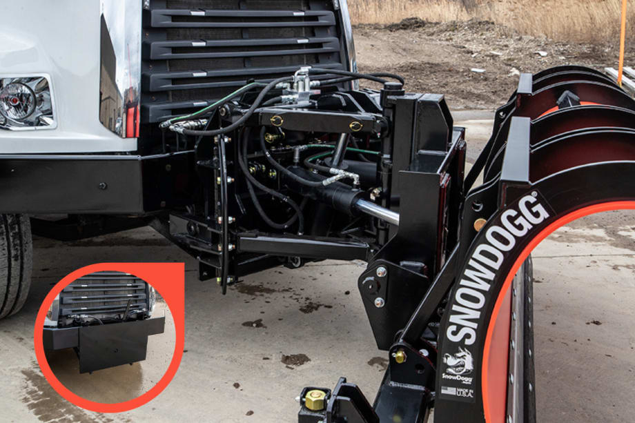 SnowDogg Parallel Lift Plow with DIN Plate Hitch Mount for Municipal Applications