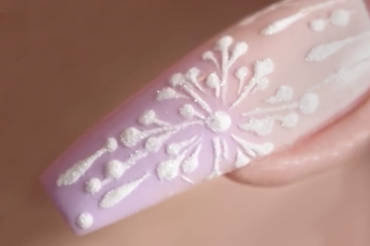 Frosted Snowflakes Glitter Nail Tutorial