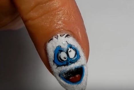 Abominable Snowman Nail Art