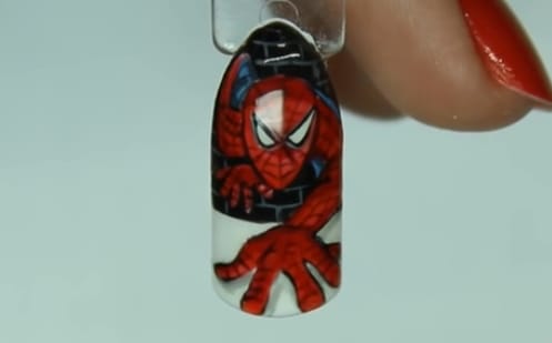 Spider-Man Nail Art Time Lapse