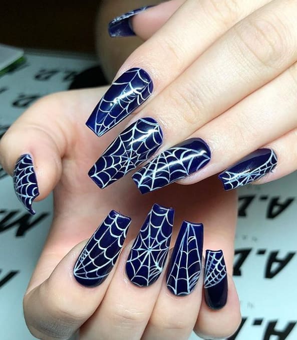27 Spider and Spiderweb Nail Art Designs