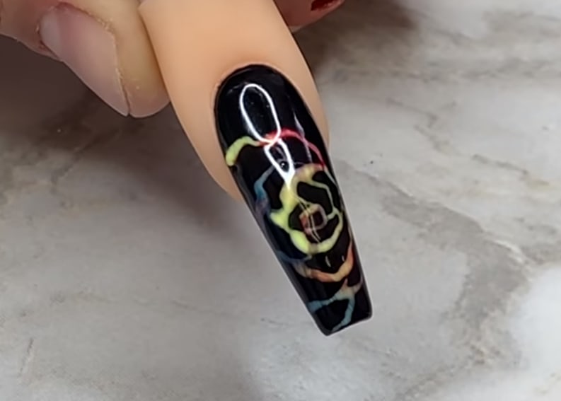 Stained Glass Gel Rose Nail Tutorial