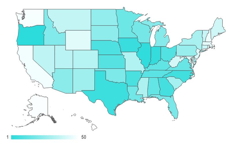Best, Worst Driving States Ranked