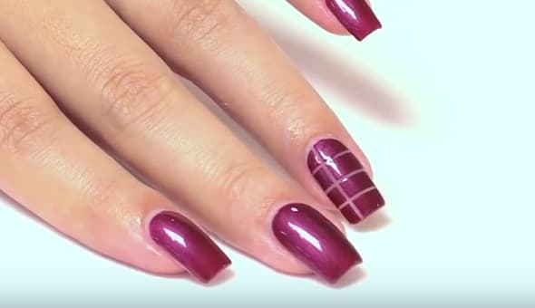 Striped Full Scale Nail Design with Caption Polish