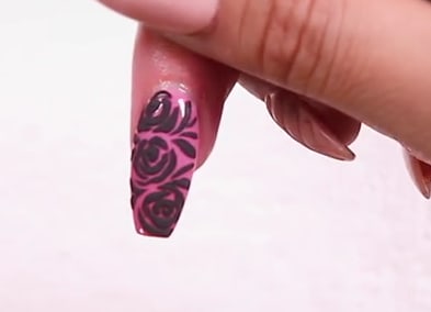 Sugar Art Rose Nails Using Dip Powder